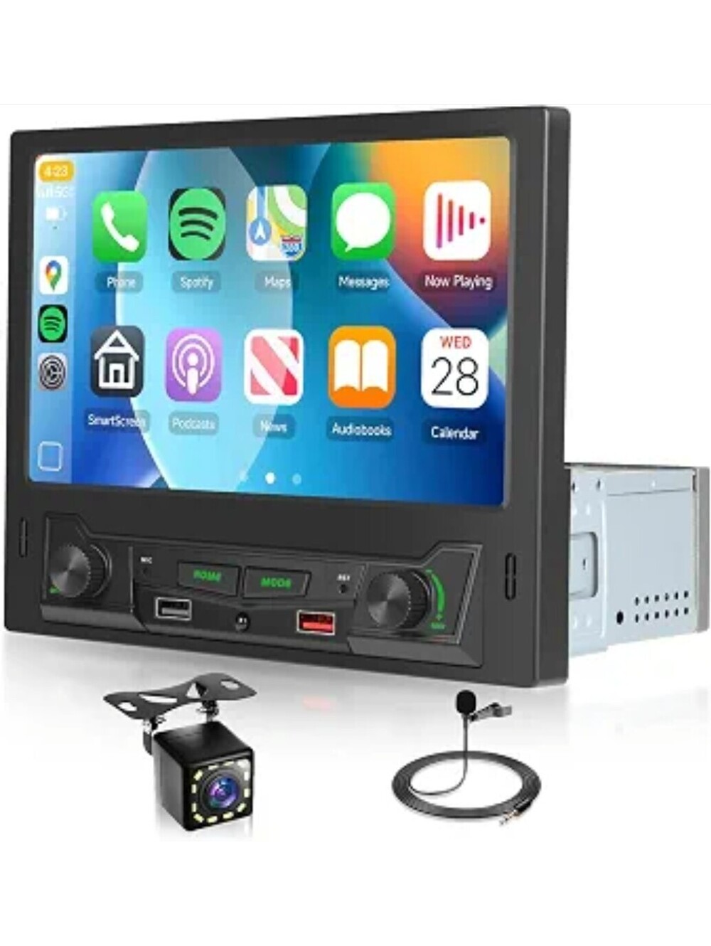 8" Single DIN Car Stereo Wireless CarPlay Android Auto Bluetooth Touchscreen